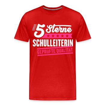 5Sterne Schulleiterin - Männer Premium Bio T-Shirt - Rot - Vorne - Damien (186cm)