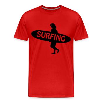 Surfen - Surfer - Männer Premium Bio T-Shirt - Rot - Vorne - Damien (186cm)
