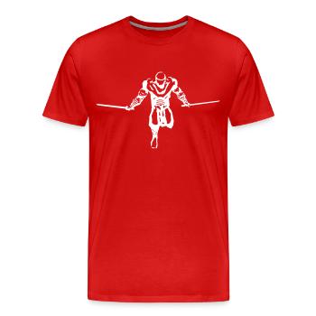 ninja - Männer Premium Bio T-Shirt - Rot - Vorne - Damien (186cm)