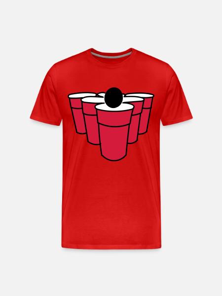 Beerpong - Männer Premium Bio T-Shirt - Rot