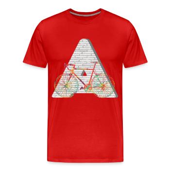 fahrrad e 249 a - Männer Premium Bio T-Shirt - Rot - Vorne - Damien (186cm)