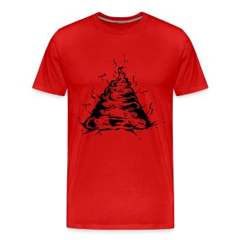 Toilette Toilette Shit Pile - T-shirt bio Premium Homme - rouge - Devant - Damien (186cm)