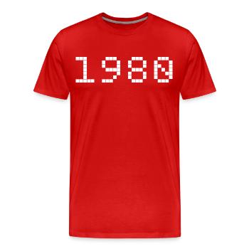 1980 Geburtsjahr - Männer Premium Bio T-Shirt - Rot - Vorne - Damien (186cm)