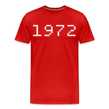 1972 Année de naissance - T-shirt bio Premium Homme - rouge - Devant - Damien (186cm)