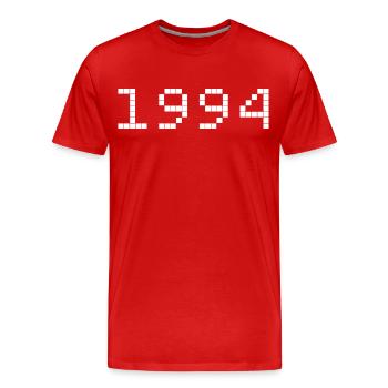 1994 Year of birth - Men's Premium Organic T-Shirt - red - Front - Damien (186cm)