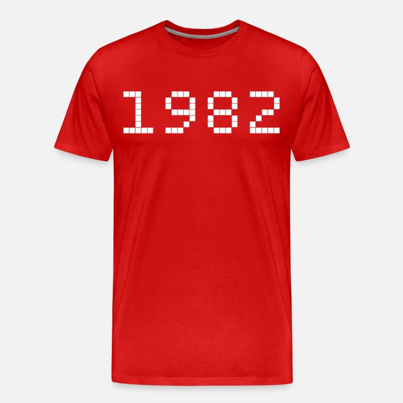 1982 Année de naissance - T-shirt bio Premium Homme - rouge