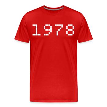 1978 Année de naissance - T-shirt bio Premium Homme - rouge - Devant - Damien (186cm)