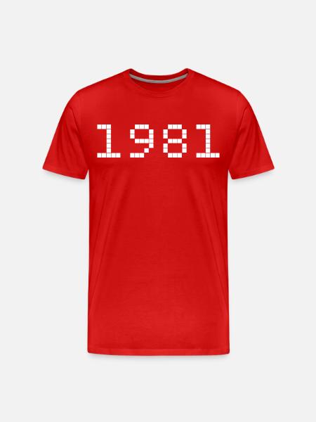 1981 Année de naissance - T-shirt bio Premium Homme - rouge