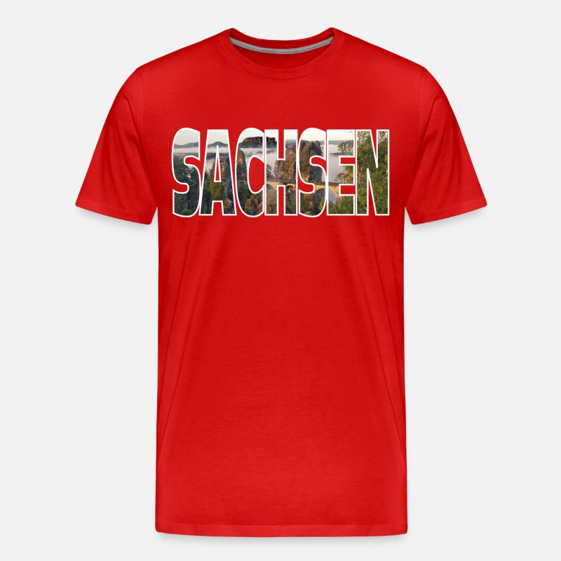 Sachsen - Männer Premium Bio T-Shirt - Rot