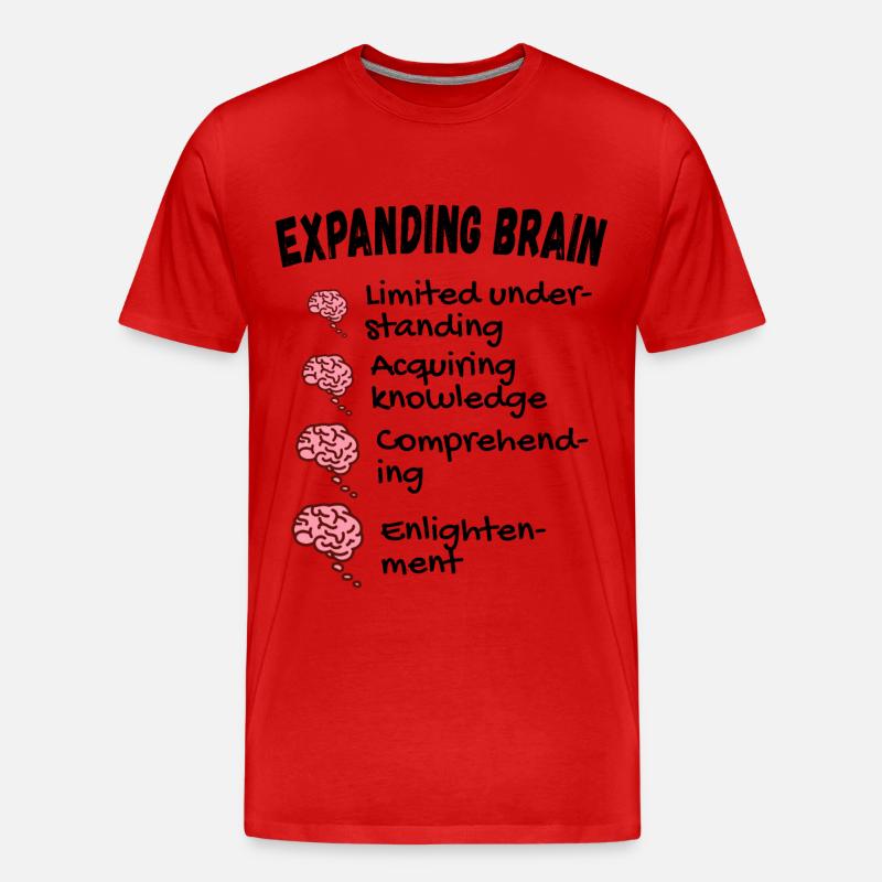 Gehirn erweitern - Expanding Brain Meme - Männer Premium Bio T-Shirt - undefined