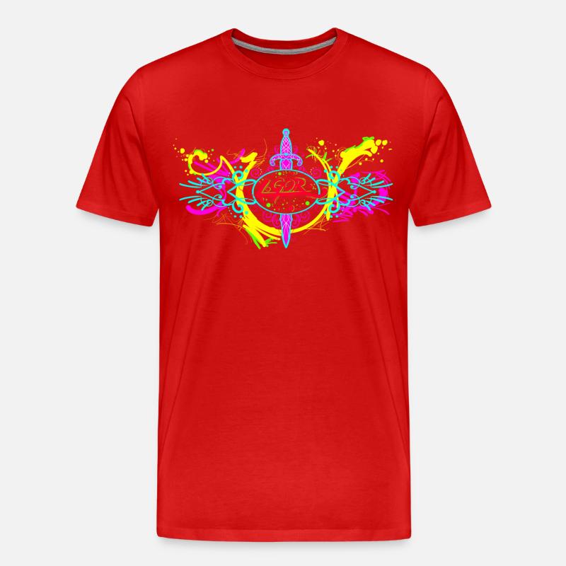 L.Gor Dolch Farbklecks - Männer Premium Bio T-Shirt - Rot