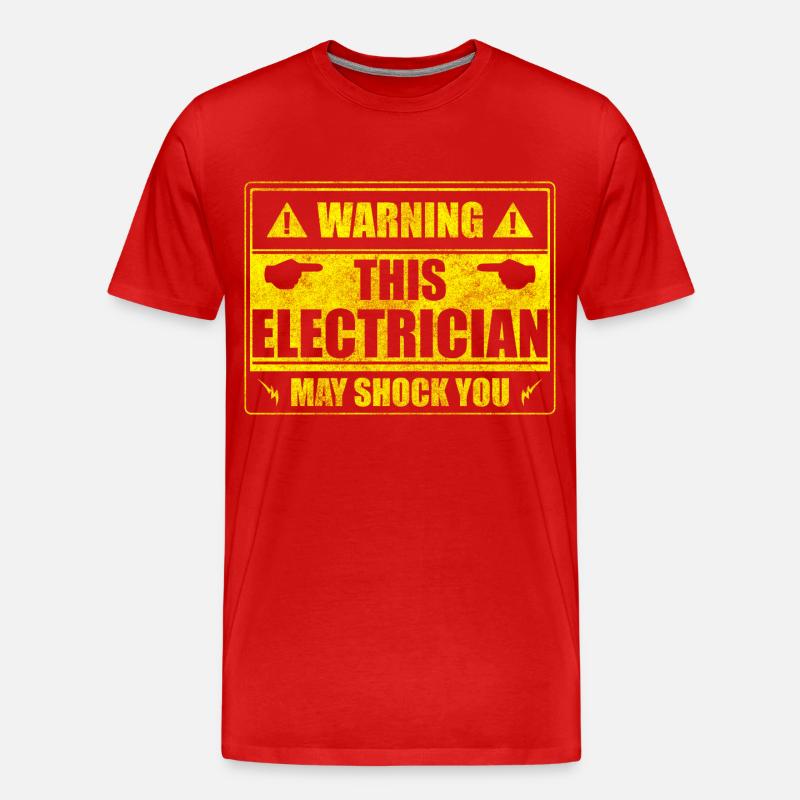 Elektrik Beruf Volt Blitz - Männer Premium Bio T-Shirt - Rot