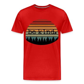 freundlich sein - Männer Premium Bio T-Shirt - Rot - Vorne - Damien (186cm)