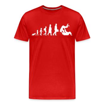 Evolution of Judo - Men's Premium Organic T-Shirt - red - Front - Damien (186cm)