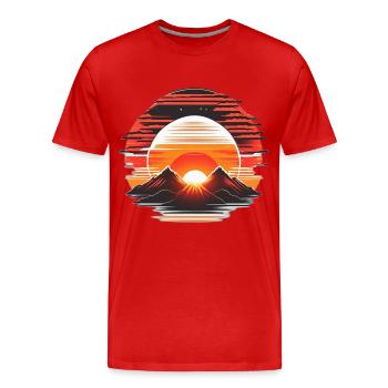 Optimistic Atmosphere and Fresh Morning Lighting - Men's Premium Organic T-Shirt - red - Front - Damien (186cm)