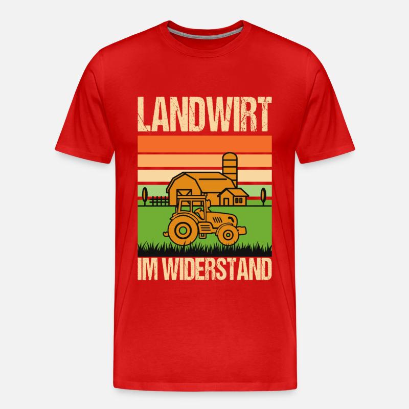 Bauerndemo Bauern Protest Landwirt Im Widerstand - Männer Premium Bio T-Shirt - Rot
