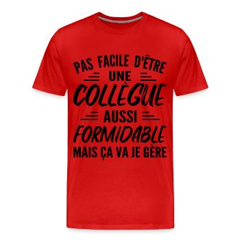 Toller Kollege | Humor Kollegin - Männer Premium Bio T-Shirt - Rot - Vorne - Damien (186cm)