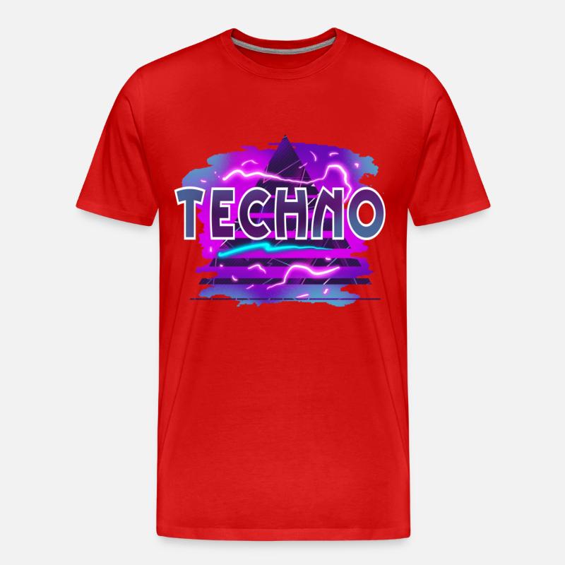 Techno - Männer Premium Bio T-Shirt - Rot