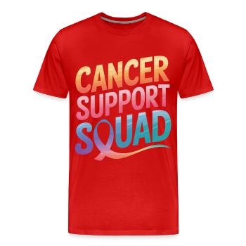 Sensibilisation au cancer Cancer Cancer du sein - T-shirt bio Premium Homme - rouge - Devant - Damien (186cm)