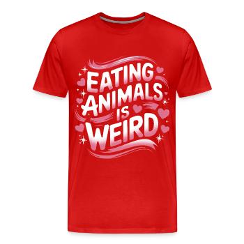 Végétarien Végétalien Végétarien Végétarien - T-shirt bio Premium Homme - rouge - Devant - Damien (186cm)