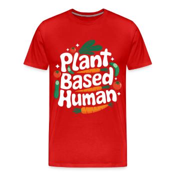 Végétarien Végétalien Végétarien Végétarien - T-shirt bio Premium Homme - rouge - Devant - Damien (186cm)