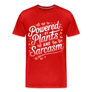 Végétarien Végétalien Végétarien Végétarien - T-shirt bio Premium Homme - rouge - Devant - Damien (186cm)