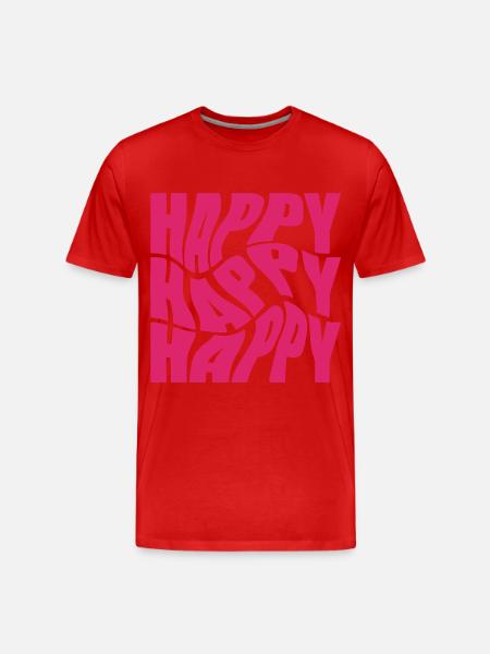 Happy Happy Happy - Men's Premium Organic T-Shirt - red