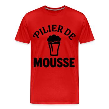 Pilier de mousse Humour Drôles Noël - T-shirt bio Premium Homme - rouge - Devant - Damien (186cm)