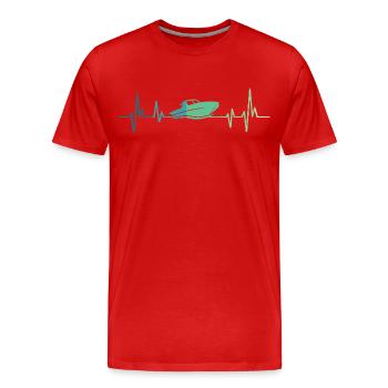Bateau à moteur heartbeat bateau rapide sportboat - T-shirt bio Premium Homme - rouge - Devant - Damien (186cm)