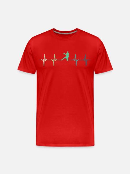 Handball, Herzschlag, Handball - Männer Premium Bio T-Shirt - Rot