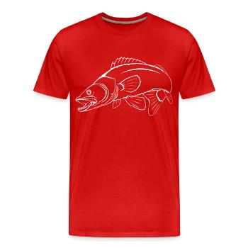 Zander 2 - Männer Premium Bio T-Shirt - Rot - Vorne - Damien (186cm)