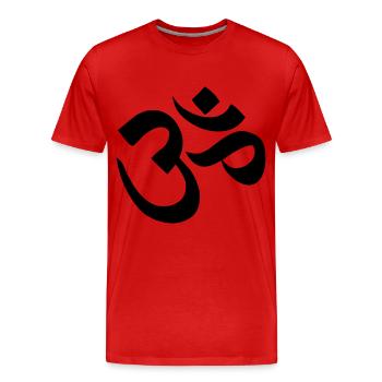 Om Ornament - Männer Premium Bio T-Shirt - Rot - Vorne - Damien (186cm)