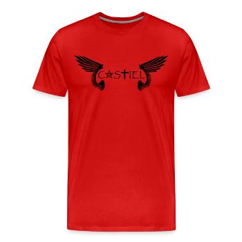Castiel - T-shirt bio Premium Homme - rouge - Devant - Damien (186cm)