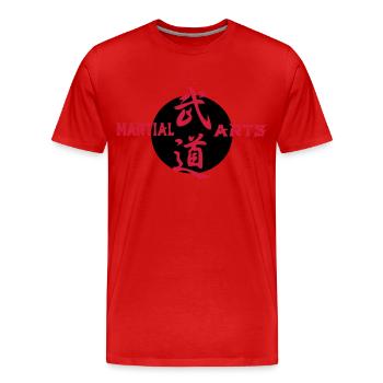 Martial Arts Schriftzeichen - Männer Premium Bio T-Shirt - Rot - Vorne - Damien (186cm)