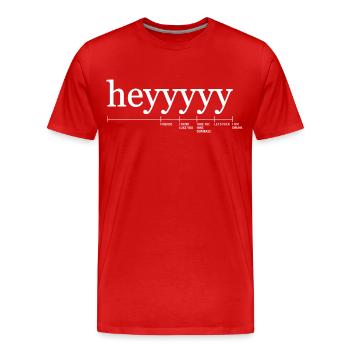 Hey Scale Funny T Shirt - Männer Premium Bio T-Shirt - Rot - Vorne - Damien (186cm)