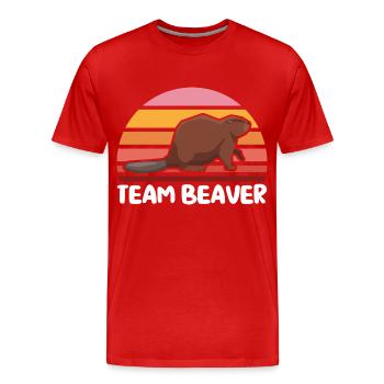 Team Biber Biber Holzarbeiter Biber Liebhaber - Männer Premium Bio T-Shirt - Rot - Vorne - Damien (186cm)