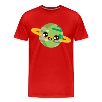 Planet Weltraum - Männer Premium Bio T-Shirt - Rot - Vorne - Damien (186cm)