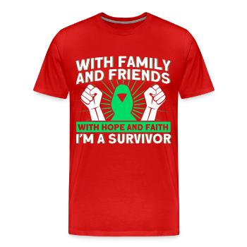 Avec espérance et foi, je suis une survivante - T-shirt bio Premium Homme - rouge - Devant - Damien (186cm)