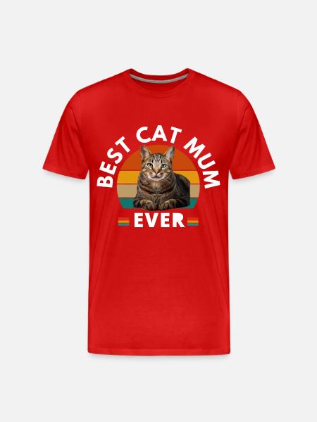 BEST CAT MUM EVER - Men's Premium Organic T-Shirt - red