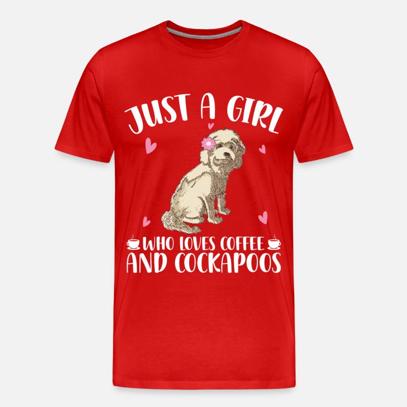 Cockapoo Mädchen - Männer Premium Bio T-Shirt - Rot