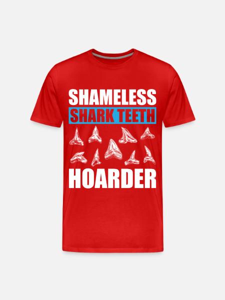 Collecting shark teeth - Men's Premium Organic T-Shirt - red