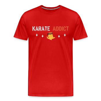Karate-Süchtiger - Männer Premium Bio T-Shirt - Rot - Vorne - Damien (186cm)