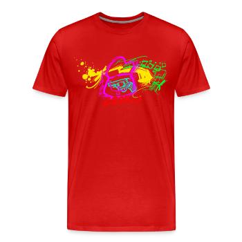 L.Gor Handtasche - Männer Premium Bio T-Shirt - Rot - Vorne - Damien (186cm)