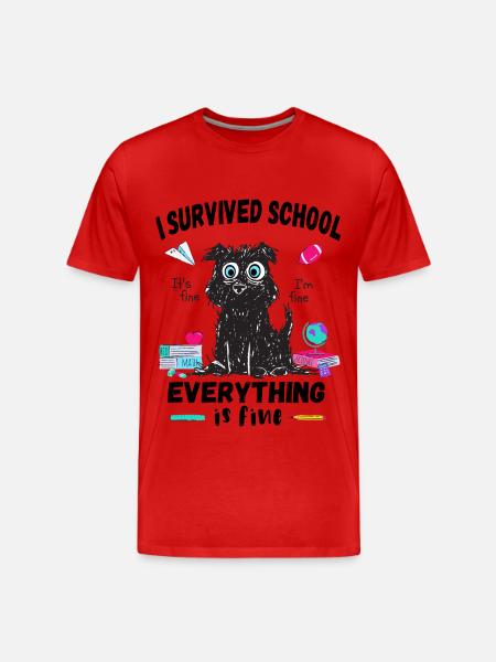 Sidste skoledag overlevede jeg skolen - Herre Premium T-shirt økologisk -