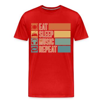 Dj Headphones Songs - Men's Premium Organic T-Shirt - red - Front - Damien (186cm)