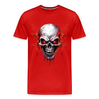 Crâne Crâne Squelette Moto Biker Gang - T-shirt bio Premium Homme - rouge - Devant - Damien (186cm)