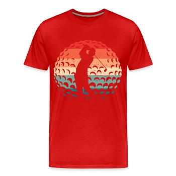 Golf Golfer - Männer Premium Bio T-Shirt - Rot - Vorne - Damien (186cm)
