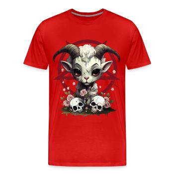 Skull Goat - The Skull Club - Männer Premium Bio T-Shirt - Rot - Vorne - Damien (186cm)