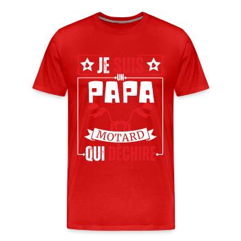 Ich bin ein Biker Dad Who T-Shirt - Männer Premium Bio T-Shirt - Rot - Vorne - Damien (186cm)