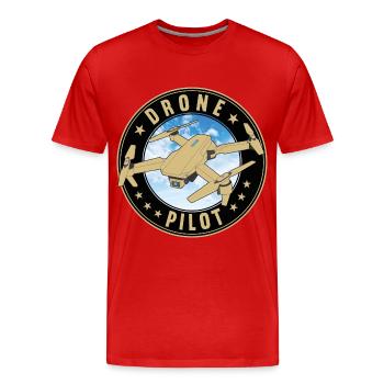 Drone Drone Pilote Drones Drone quadricoptère - T-shirt bio Premium Homme - rouge - Devant - Damien (186cm)
